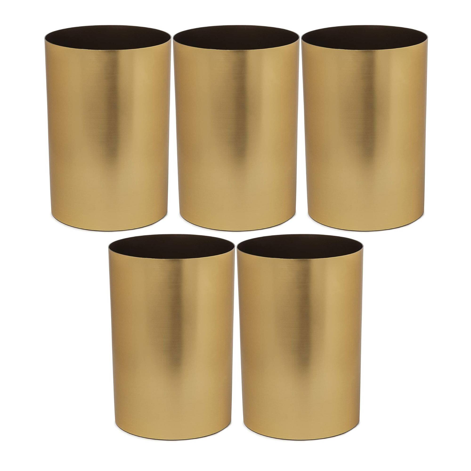 Umbra Metalla Trash Can (4.5 Gallon, Matte-Brass) 5-pack