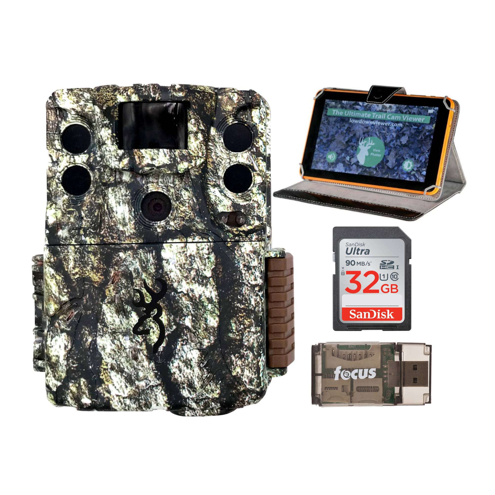 Browning Trail Cameras Command Ops Elite 18MP Trail Camera with Image and Video Viewer, 32GB SD Card, and Card Reader