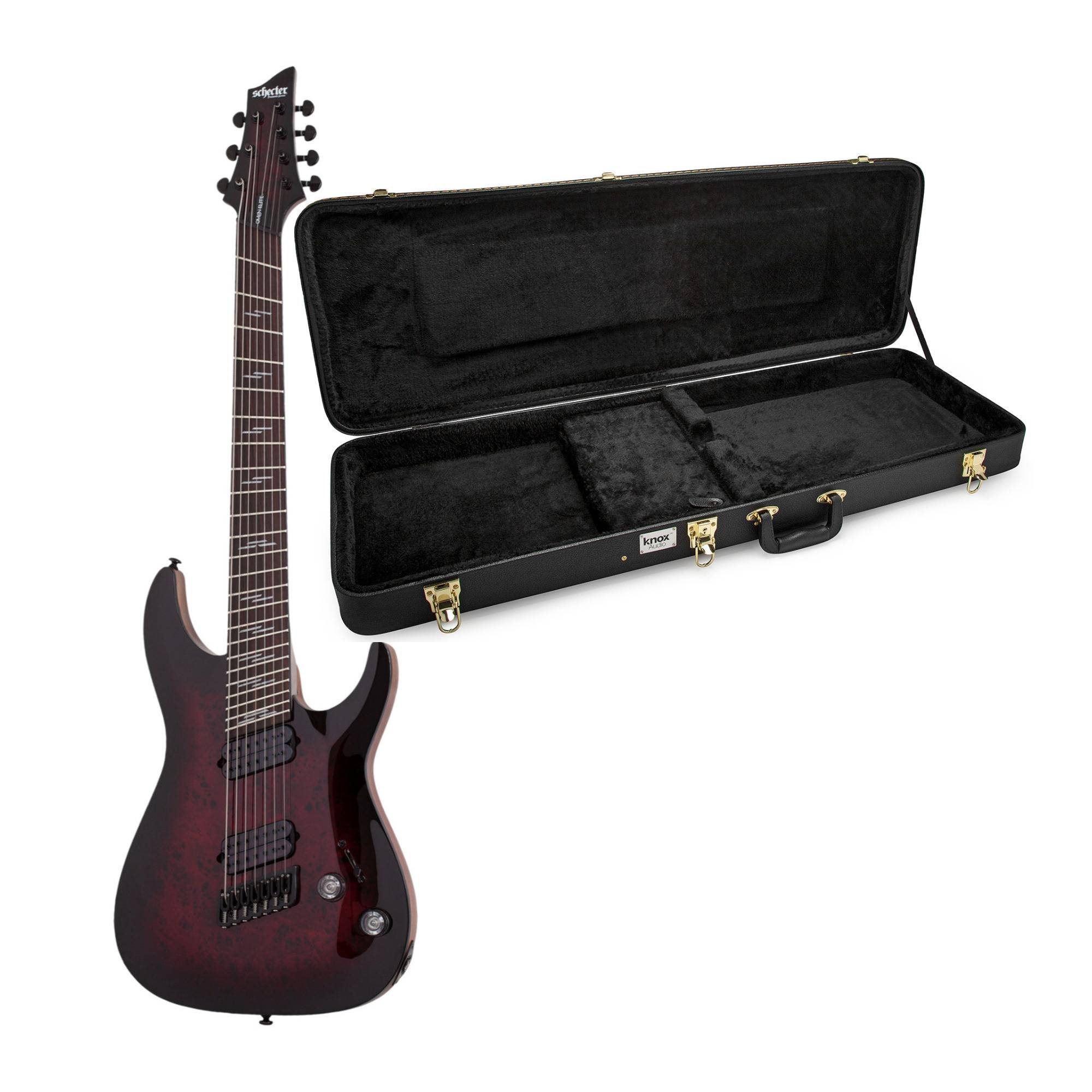 Schecter Omen Elite-7 Multiscale 7-String Electric Guitar with Hard Shell Carrying Case