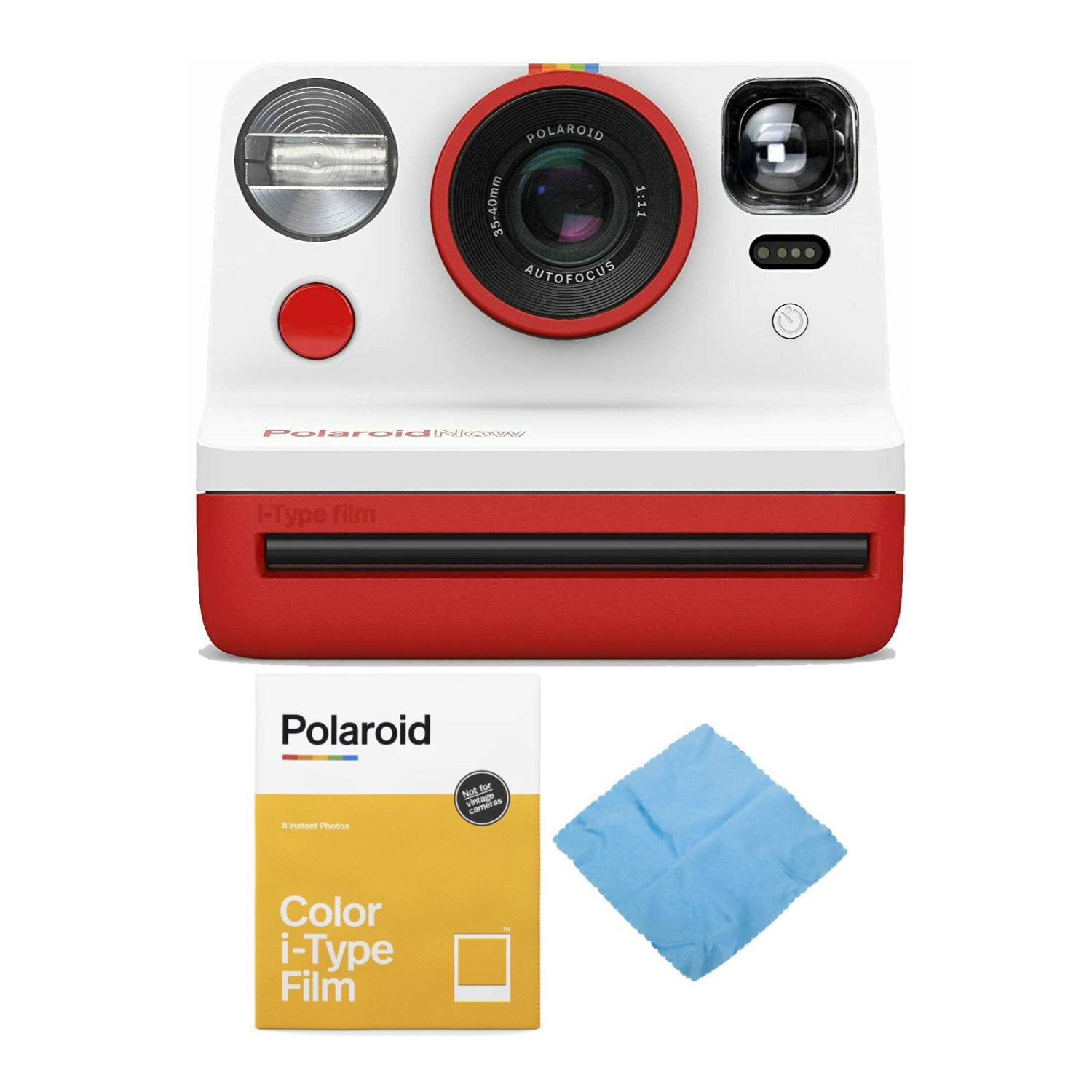 Polaroid Originals Now Viewfinder i-Type Instant Camera (Red) Bundle with Film