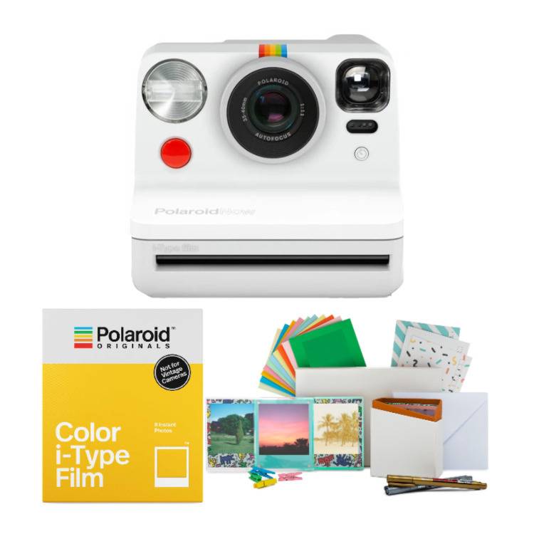 Polaroid Originals Now Viewfinder i-Type Instant Camera (White) with i-Type Film and Accessories