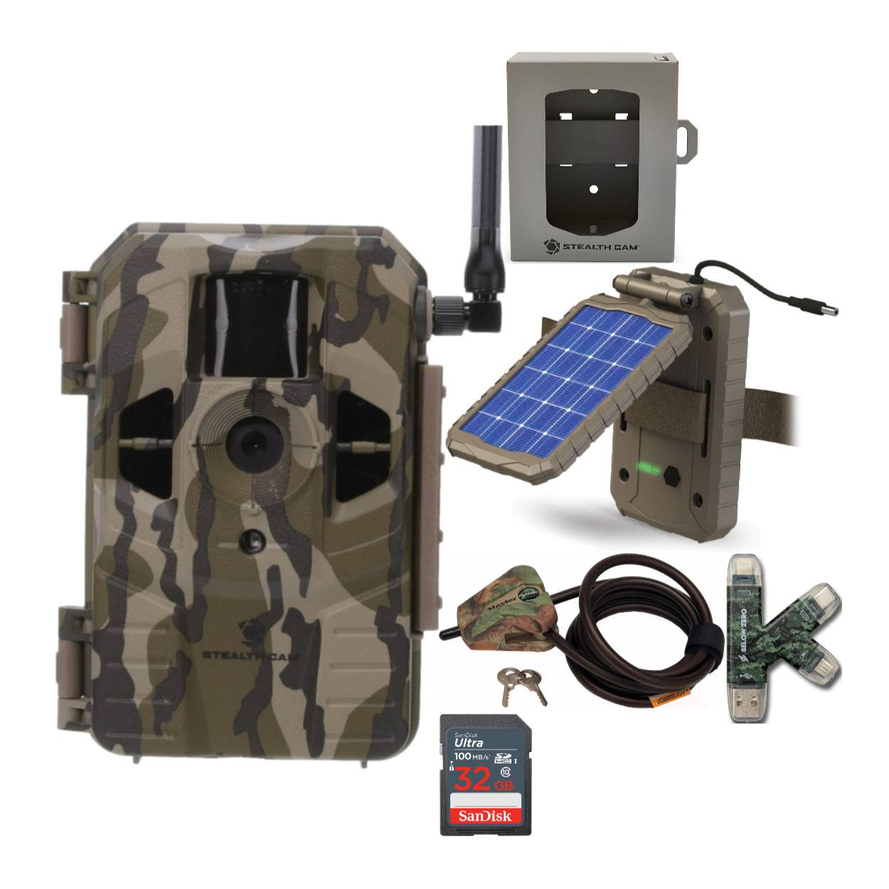 Stealth Cam Connect Cellular Trail Camera (AT&T) with Power Panel and Security Box Bundle