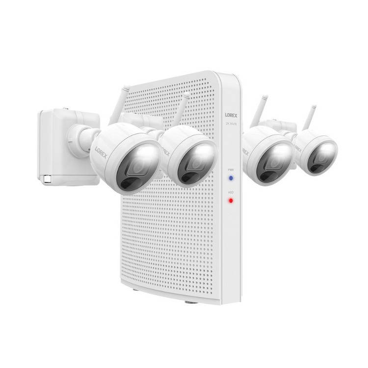 Lorex 2K 8-Channel 32GB NVR System with Four Active Deterrence Outdoor Battery Security Cameras