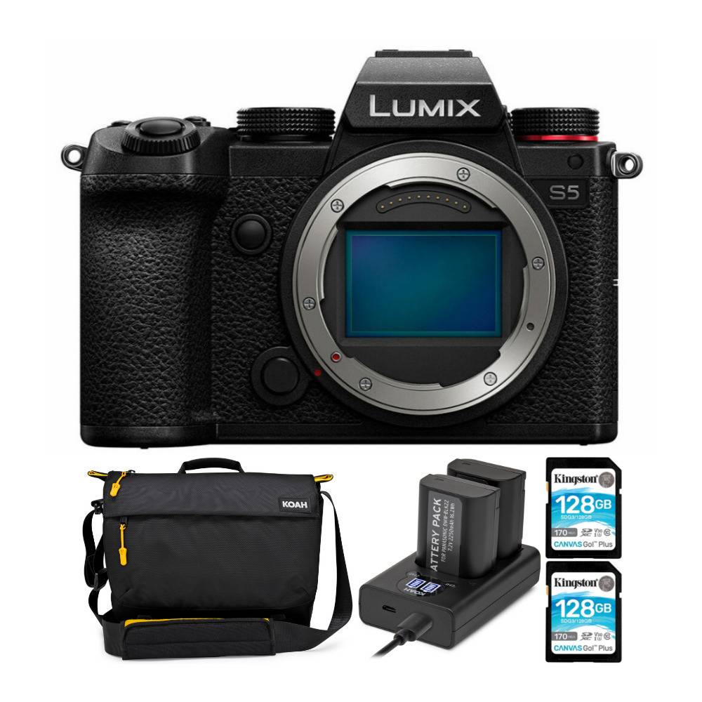 Panasonic LUMIX S5 4K Mirrorless Full-Frame L-Mount Camera (Body Only) with Camera Bag Bundle