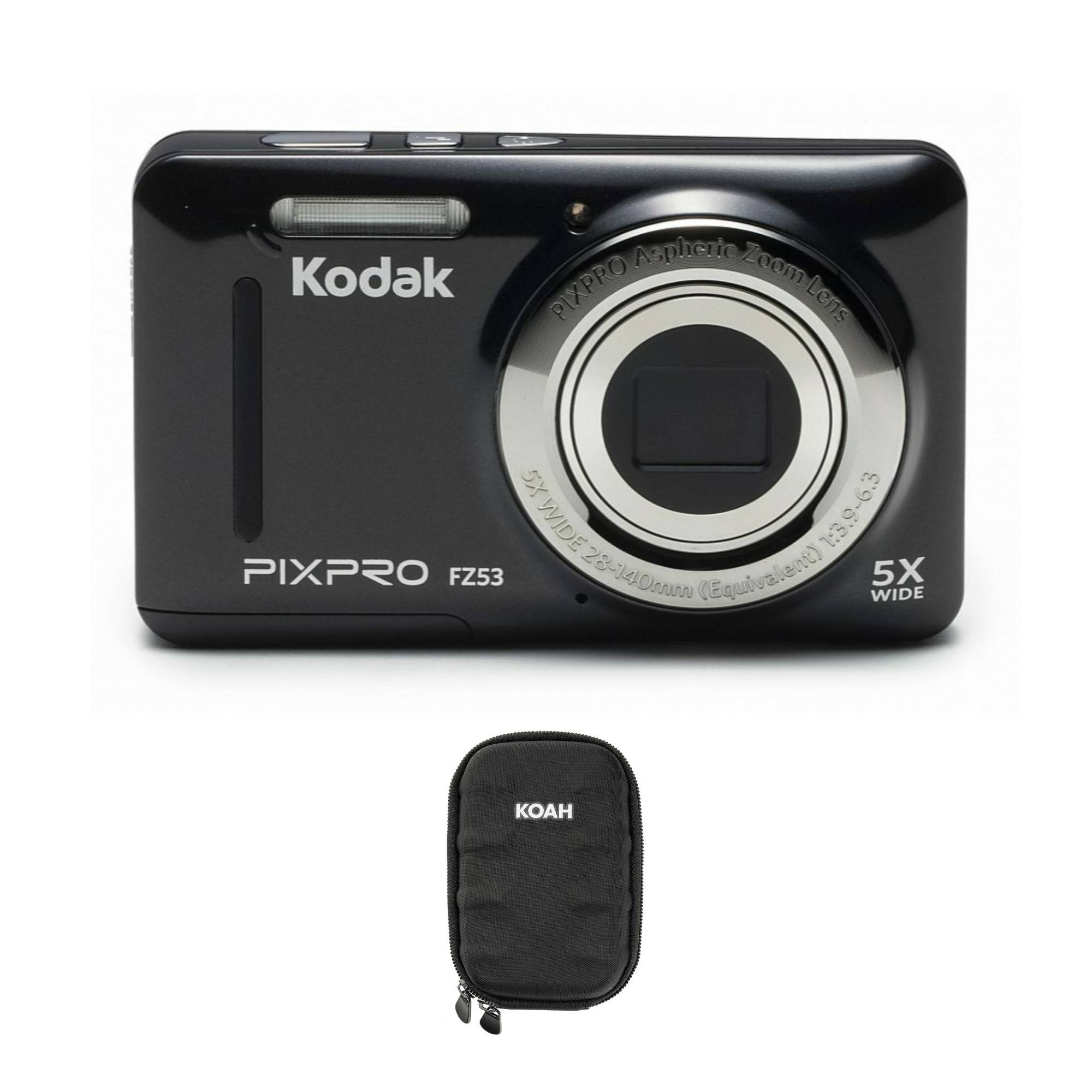 Kodak PIXPRO Friendly Zoom FZ53 Digital Camera (Black) with Portable Camera Case