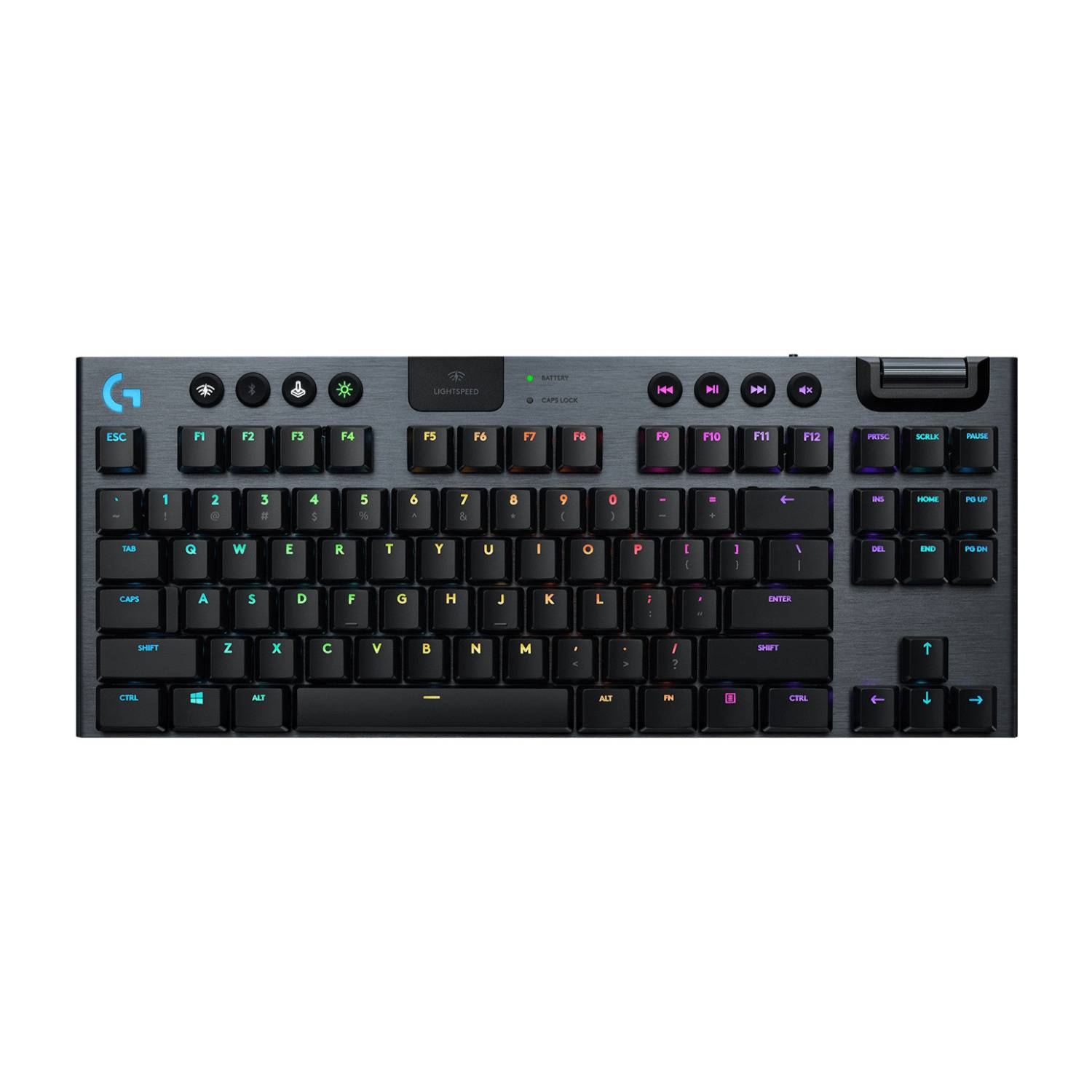 Logitech G915 TKL Tenkeyless Lightspeed Wireless RGB Mechanical Gaming Keyboard (Carbon, Tactile)
