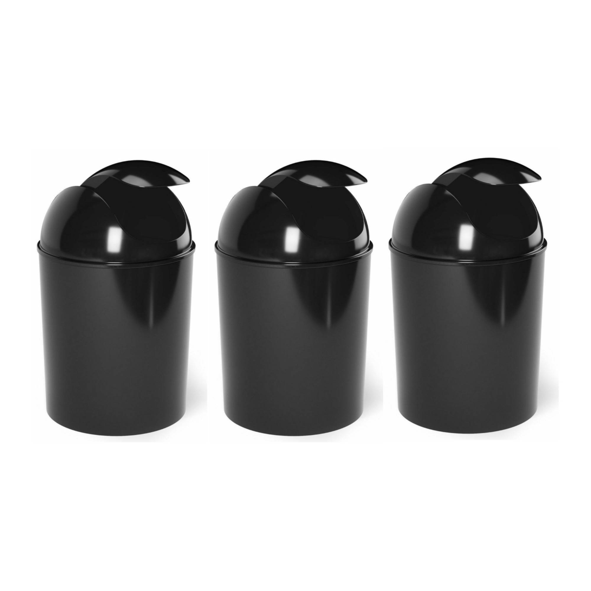 Umbra Mini Trash Can (Black, 3-Pack)