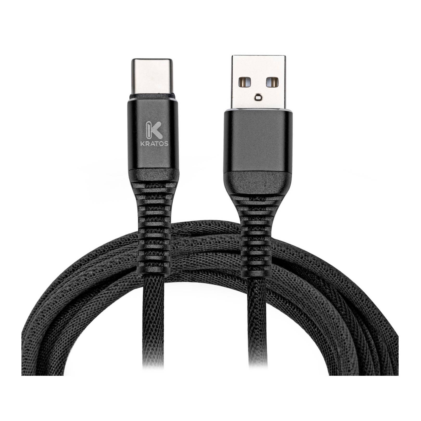 Kratos Power 6-Feet Long Tail Braided Aluminum Alloy USB-C to USB-A Cable (Black)