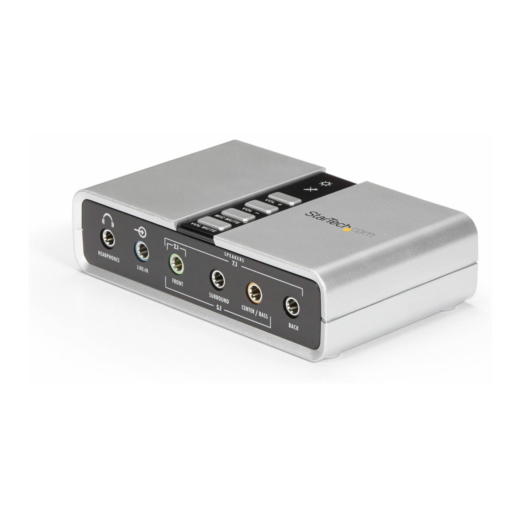 StarTech USB to 7.1 USB Audio Adapter Converter (Silver)