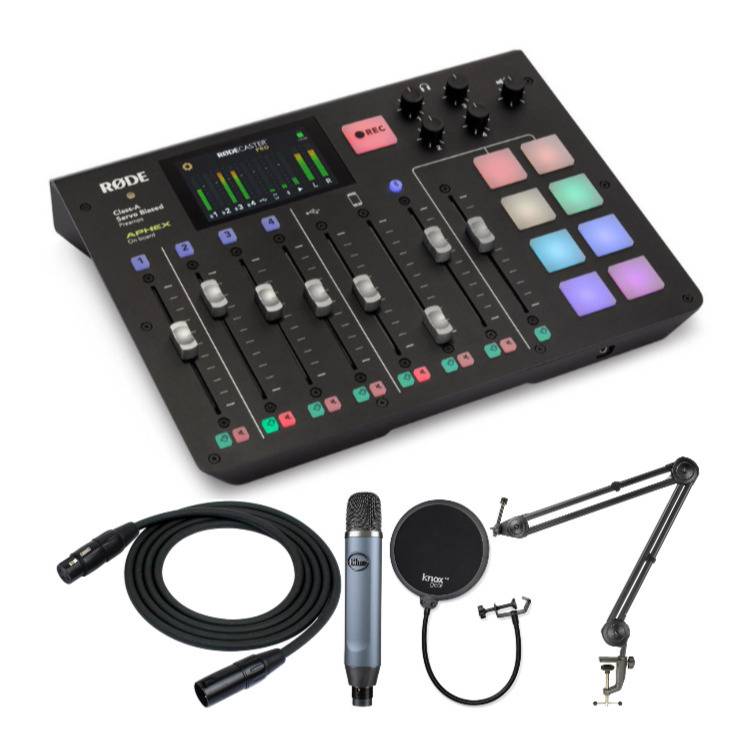 Blue Microphones Ember XLR Mic and Rode RODECaster Pro Podcast Production Studio Bundle