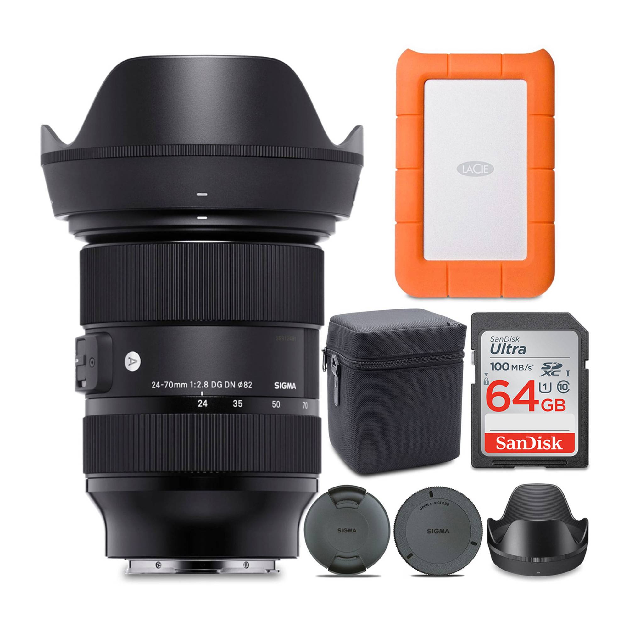 Sigma 24-70mm f/2.8 DG DN Lens for Sony E-Mount with Memory Bundle
