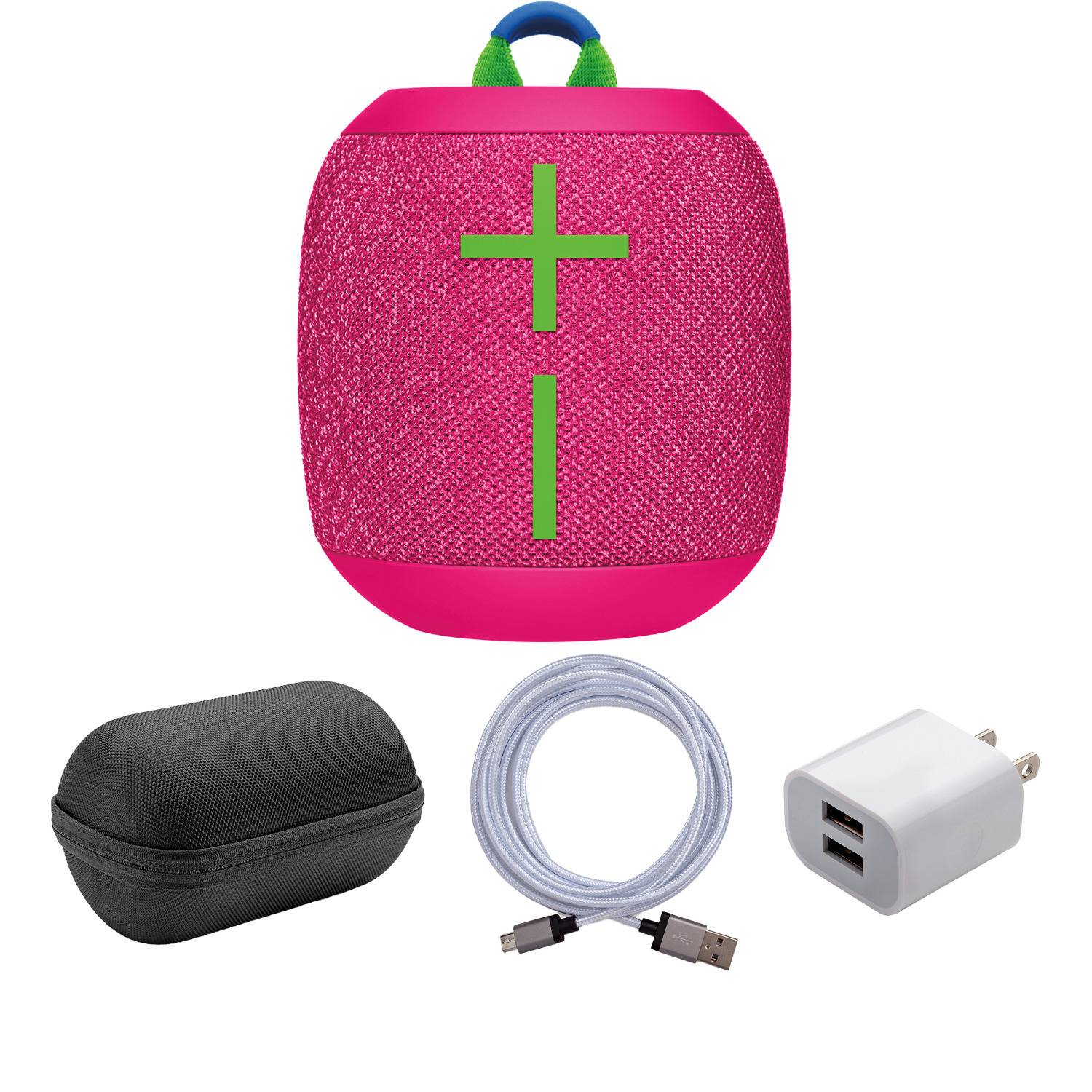 Ultimate Ears WONDERBOOM 3 Bluetooth Speaker with Knox Case, USB Cable and Adapter (Hyper Pink)