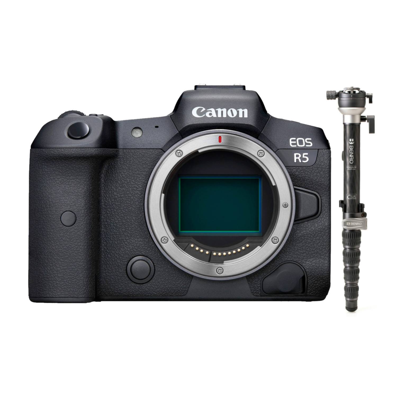 Canon EOS R5 Mirrorless Digital Camera with Benro SupaDupa Carbon Fiber Monopod