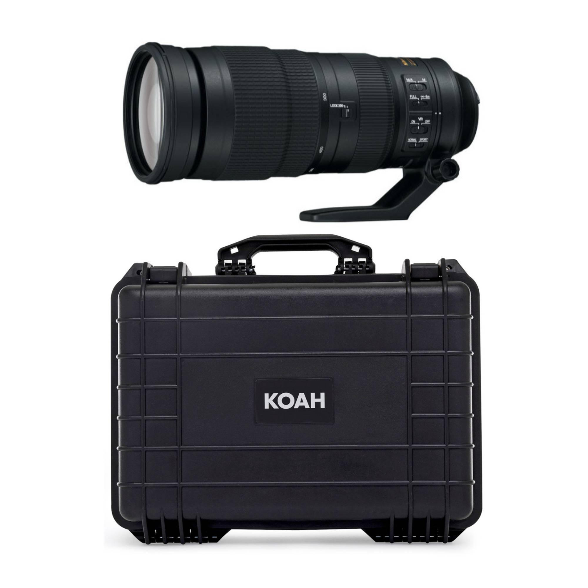 Nikon AF-S NIKKOR 200-500mm f/5.6E ED VR Lens with Koah Weatherproof Hard Case
