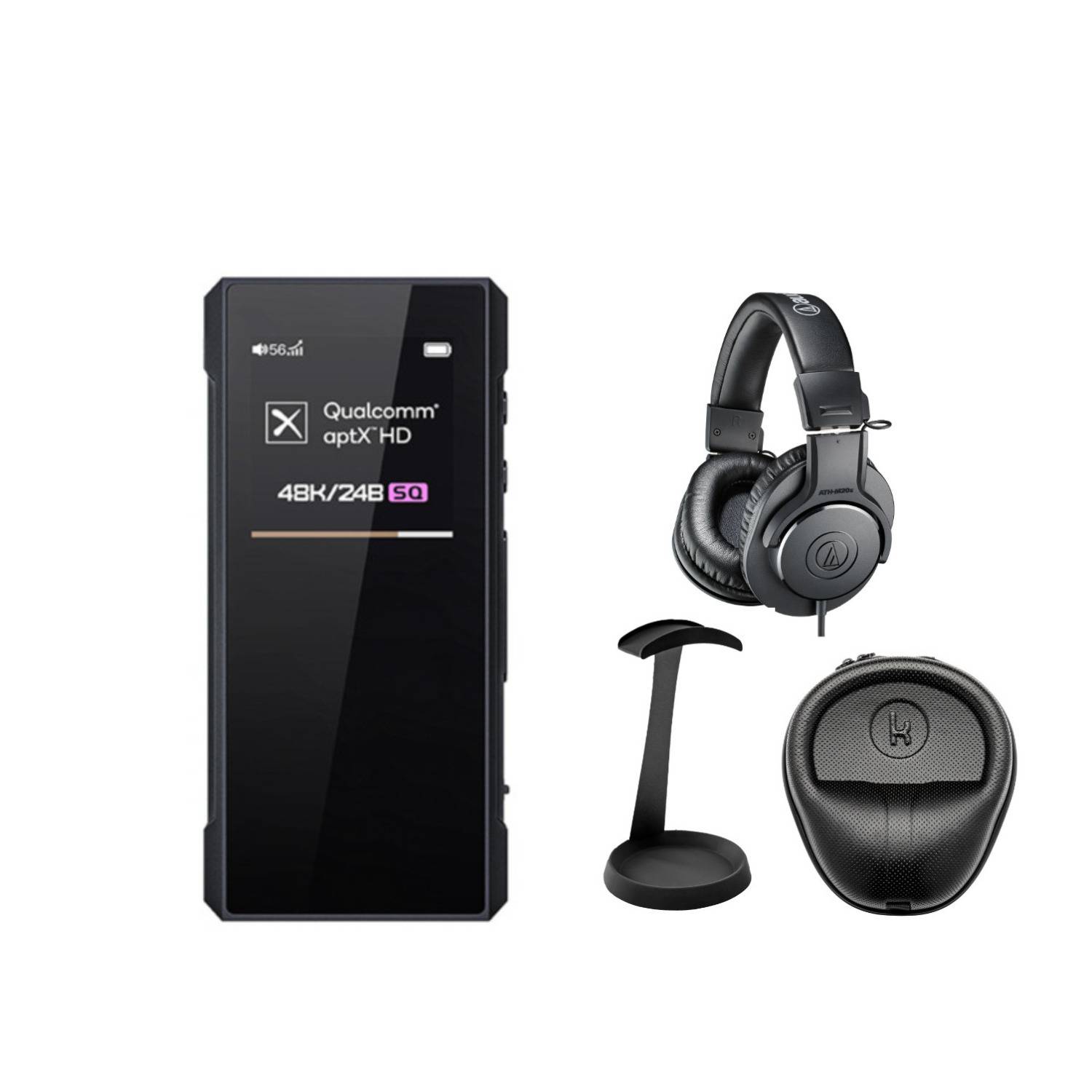 FiiO BTR7 Headphone Amp Bluetooth Receiver High-Resolution with Headphones and Stand Bundle