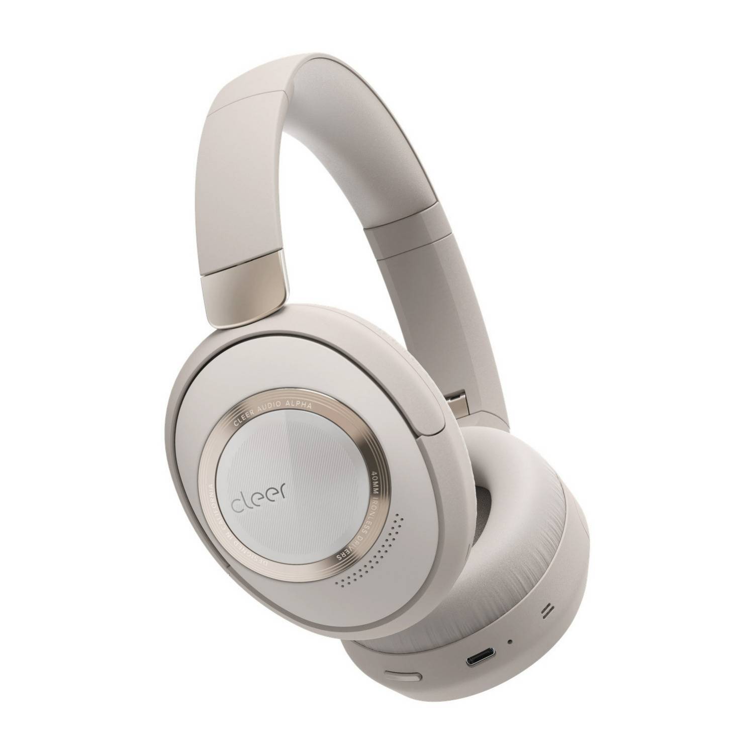 Cleer Audio Alpha Noise Canceling Hi-Res Audio Bluetooth 5.1 Over-Ear Headphones (Stone)