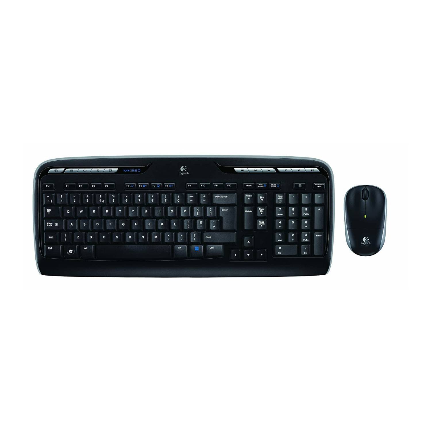 Logitech MK320 Wireless Keyboard and Mouse Combo (Black)