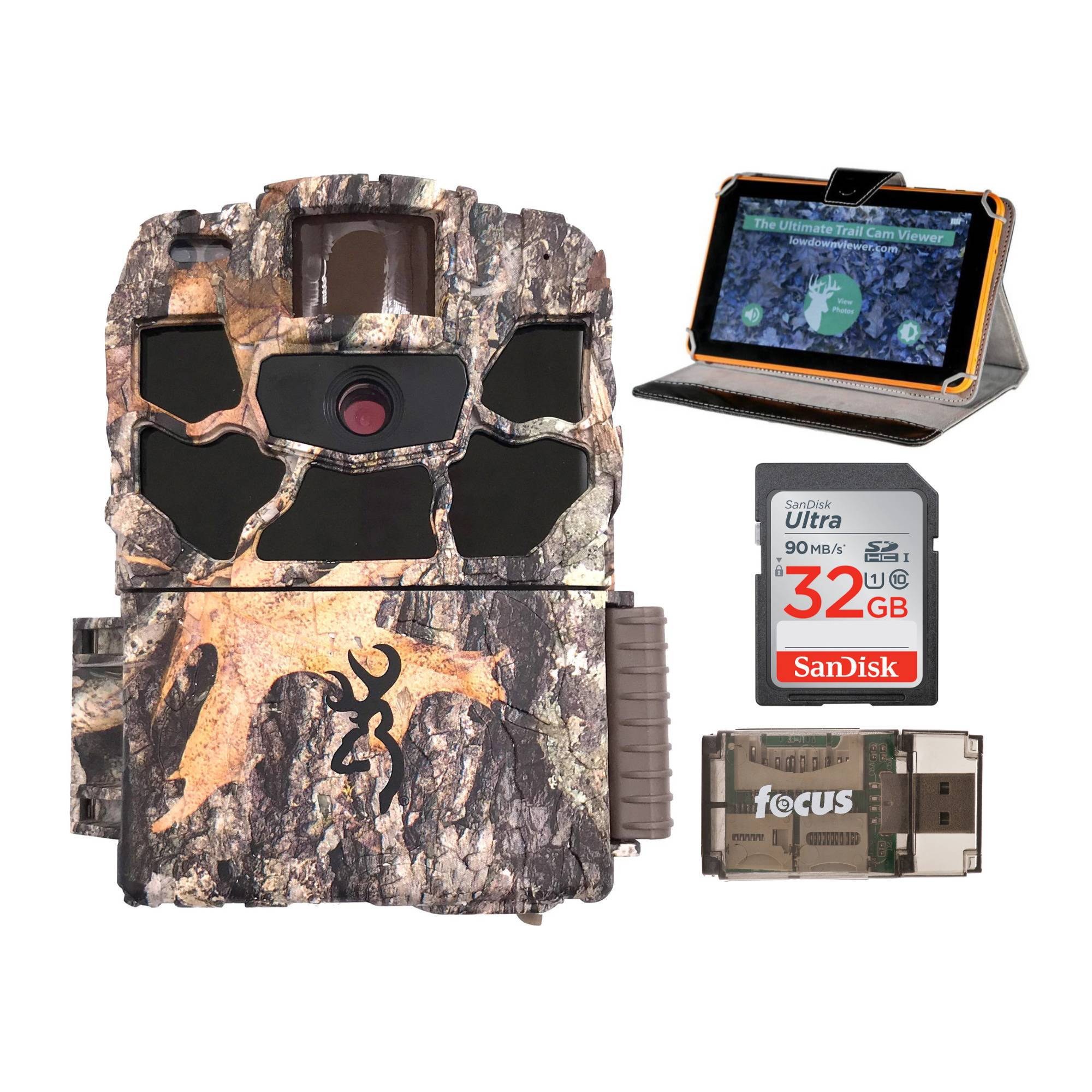 Browning Trail Cameras Dark Ops Max HD Plus 20MP Trail Camera with Image and Video Viewer, 32GB SD Card and Reader
