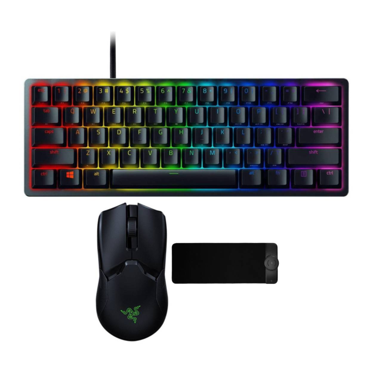 Razer Viper Ultimate Wireless Optical Gaming Mouse with Gaming Keyboard and RGB Mouse Pad Bundle
