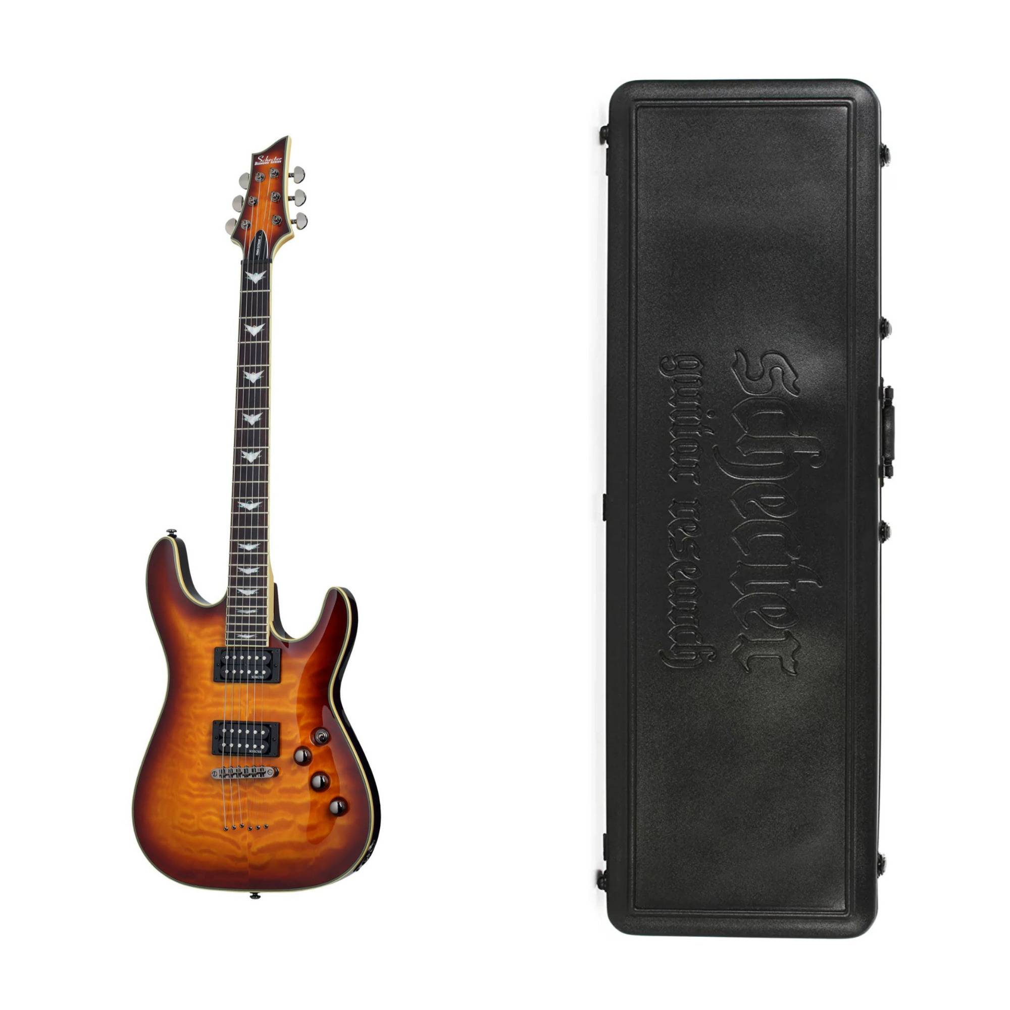Schecter Omen Extreme 6-String Electric Guitar in Sunburst with Schecter Hard Shell Carrying Case