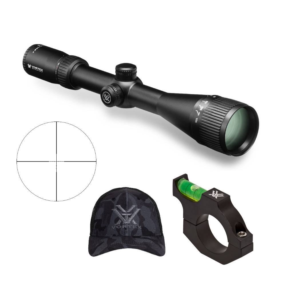 Vortex Crossfire II 6-24x50 AO Riflescope (Dead-Hold BDC MOA Reticle) with Cap and Bubble Level