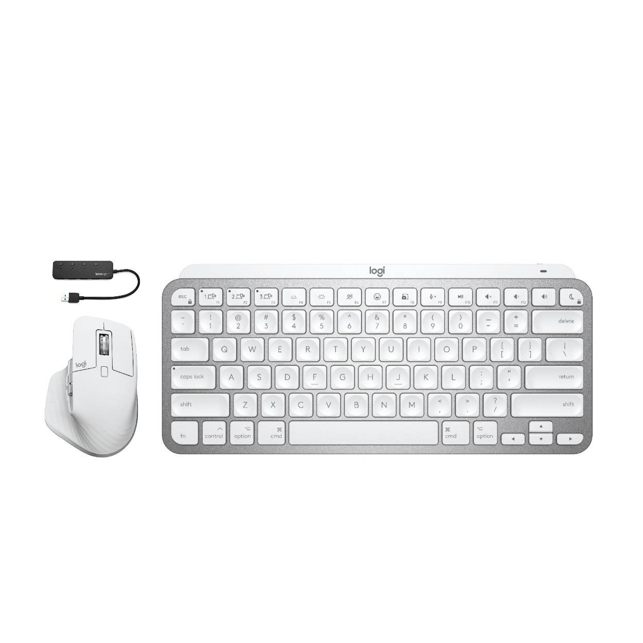 Logitech MX Keys Mini for Mac Wireless Keyboard (Gray) with Mouse Logitech MX Master 3S Bundle