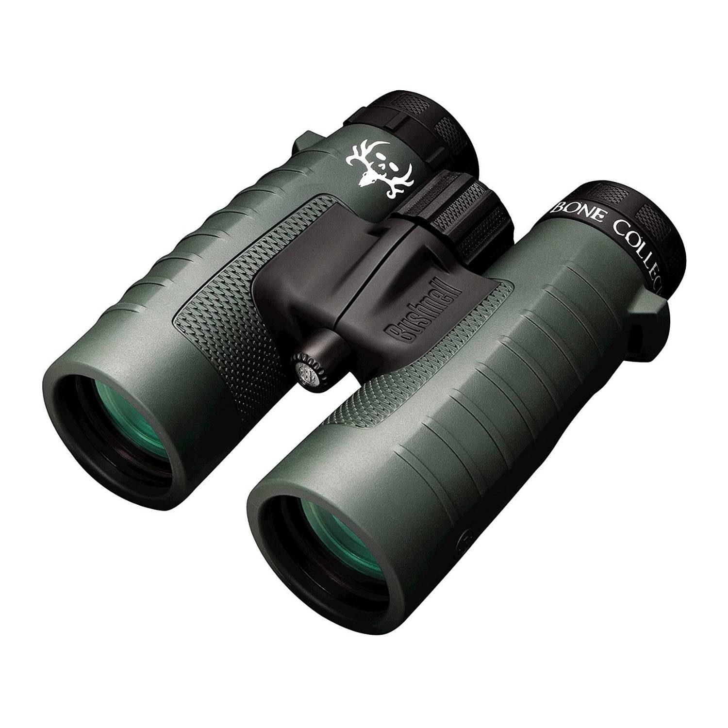 Bushnell 10 x 42 Trophy Roof Binoculars with Deluxe Harness (Green, Bone Collector Edition)