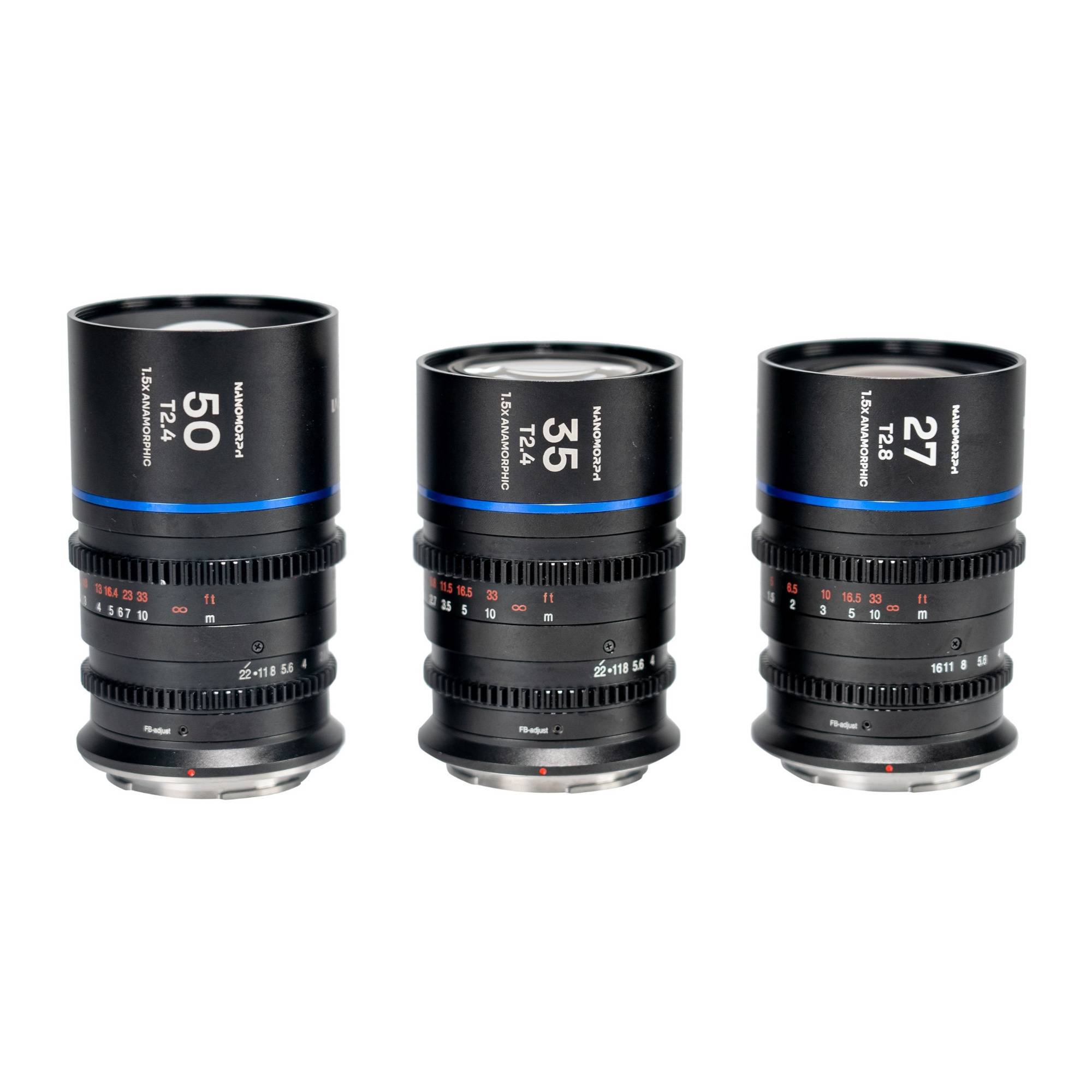 Laowa Nanomorph S35 Prime 3-Lens Bundle (Blue) for (Cine) Arri PL (Default) and EF Mount