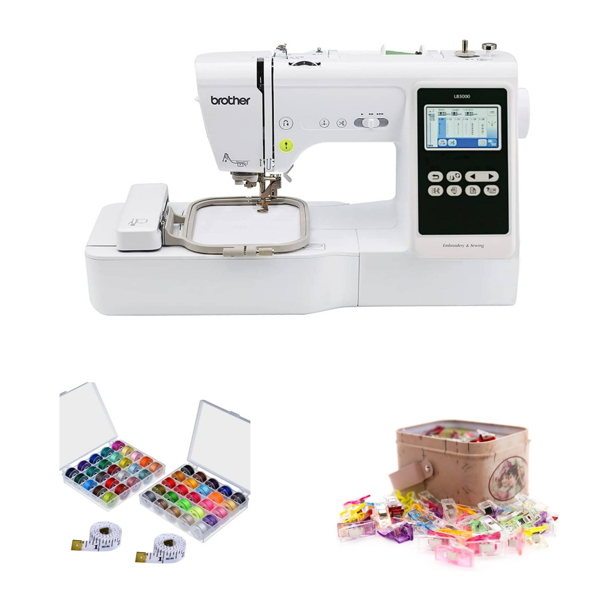Brother LB5000 Computerized Sewing and Embroidery Machine with LCD Display with Sewing Bundle