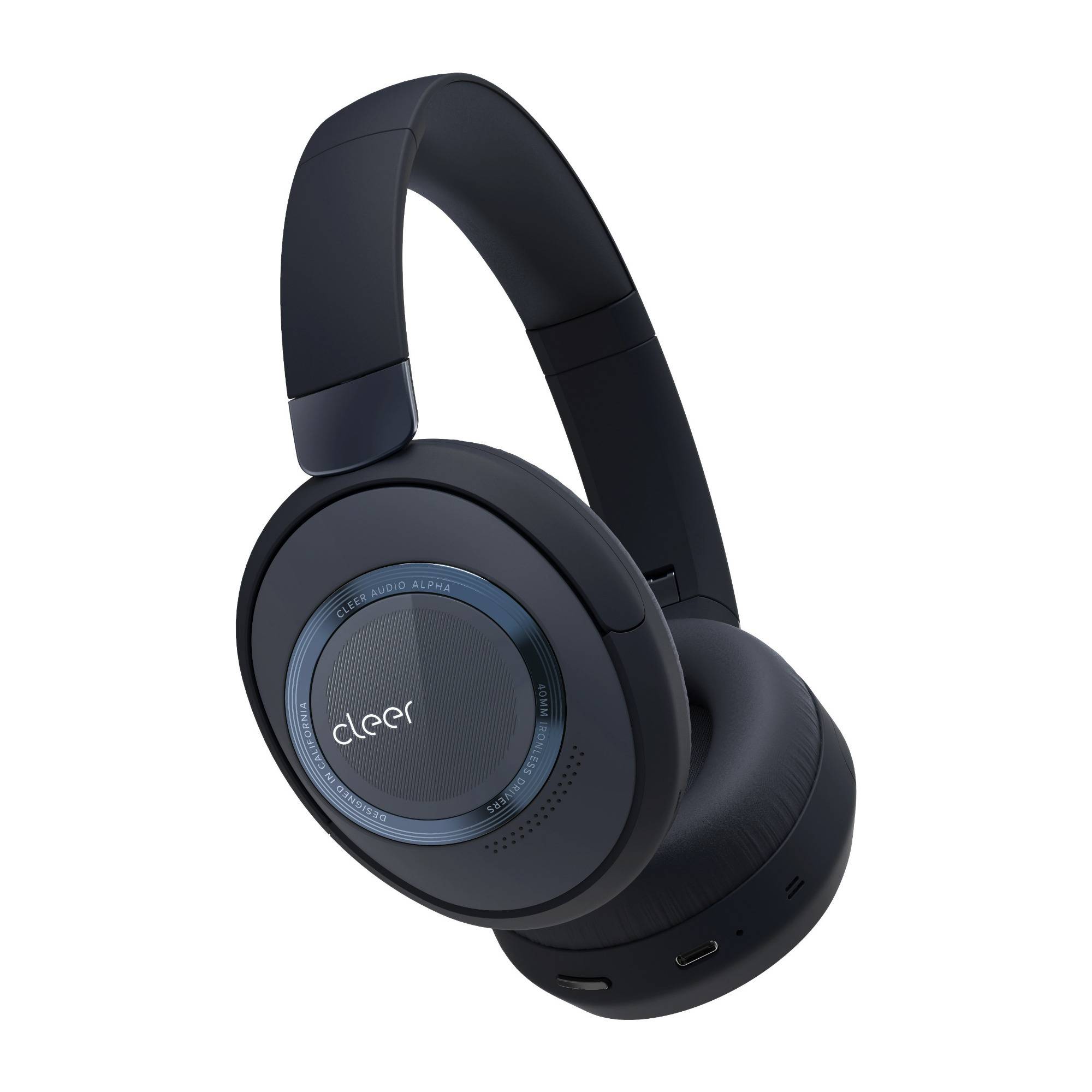 Cleer Audio Alpha Noise Canceling Hi-Res Audio Bluetooth 5.1 Over-Ear Headphones (Midnight Blue)