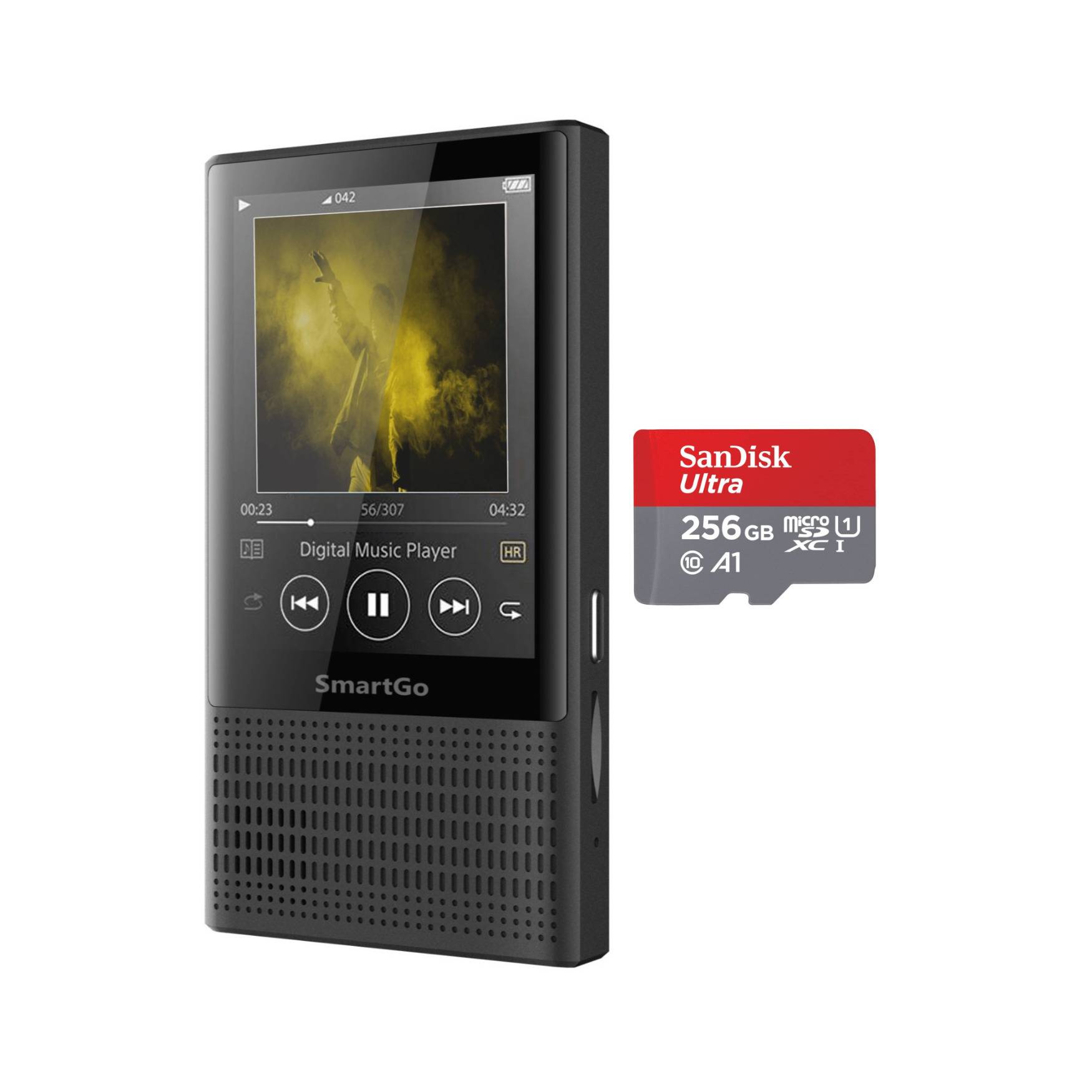 Samvix Smart Go Kosher Audio Smart MP3 Player Bundle with SanDisk 256GB Ultra UHS-I microSDXC Card