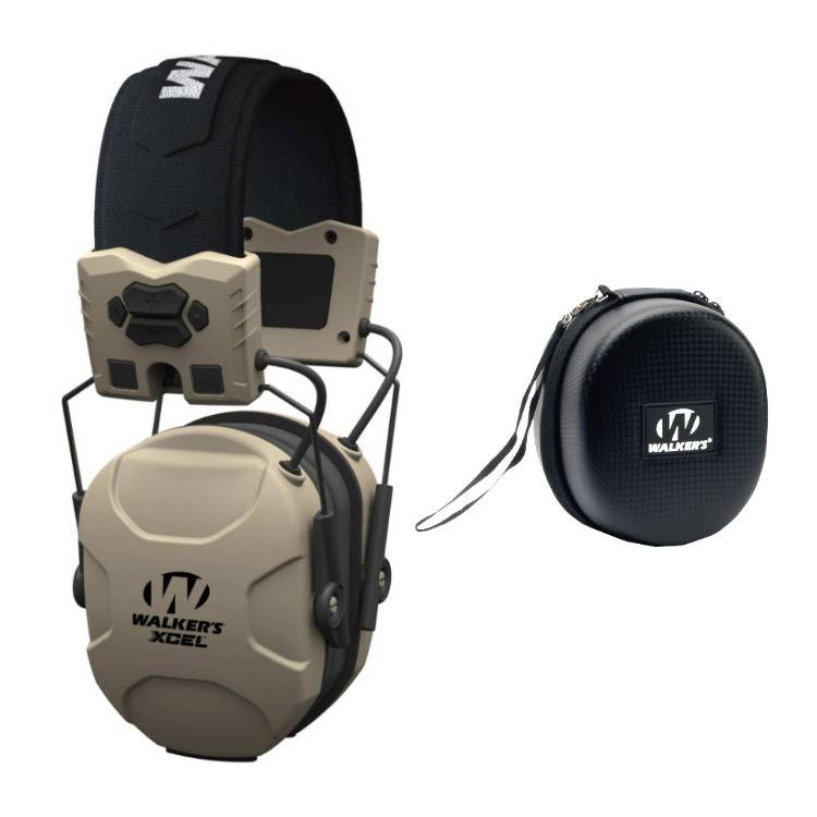 Walker's XCEL 100 Digital Electronic Shooting Hearing Protection Muff with Voice Clarity and Case