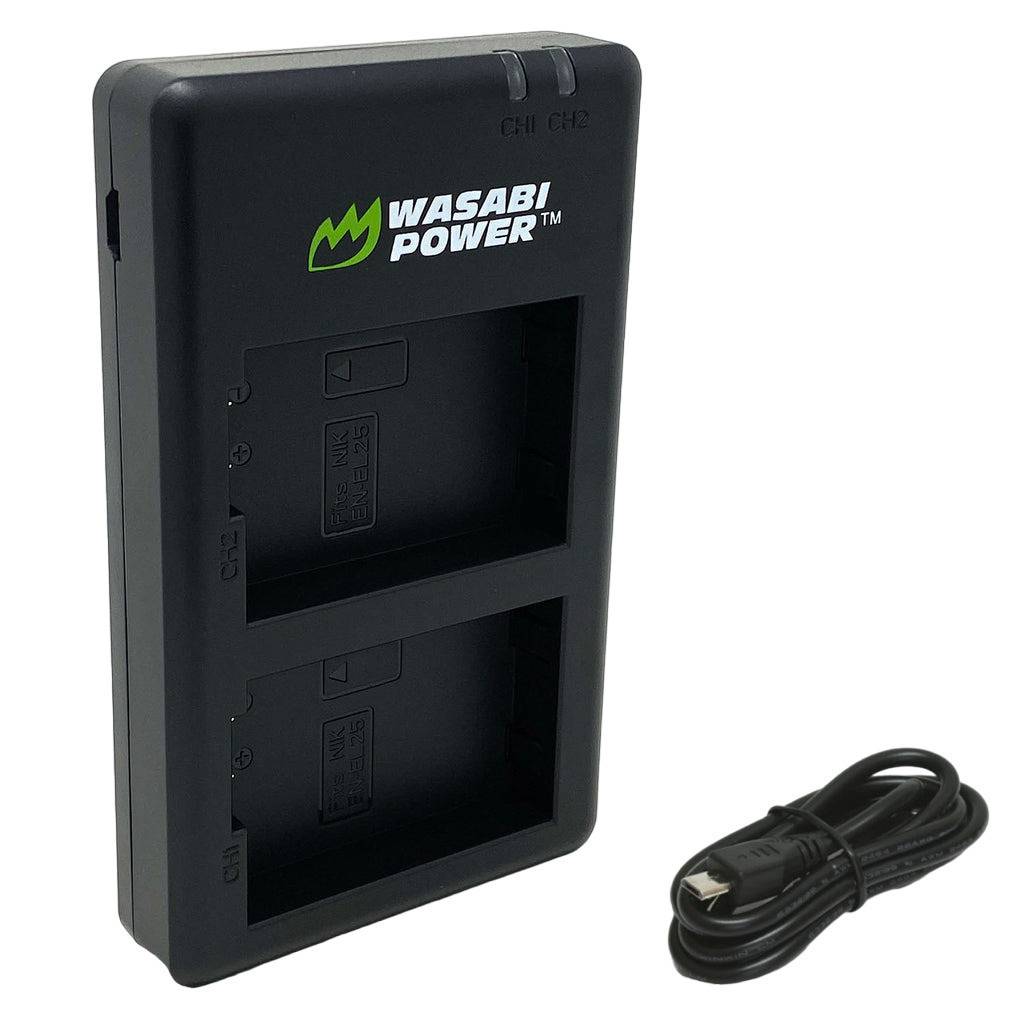 Wasabi Power Micro-USB OEM Standards Dual Battery Charger for Nikon EN-EL25