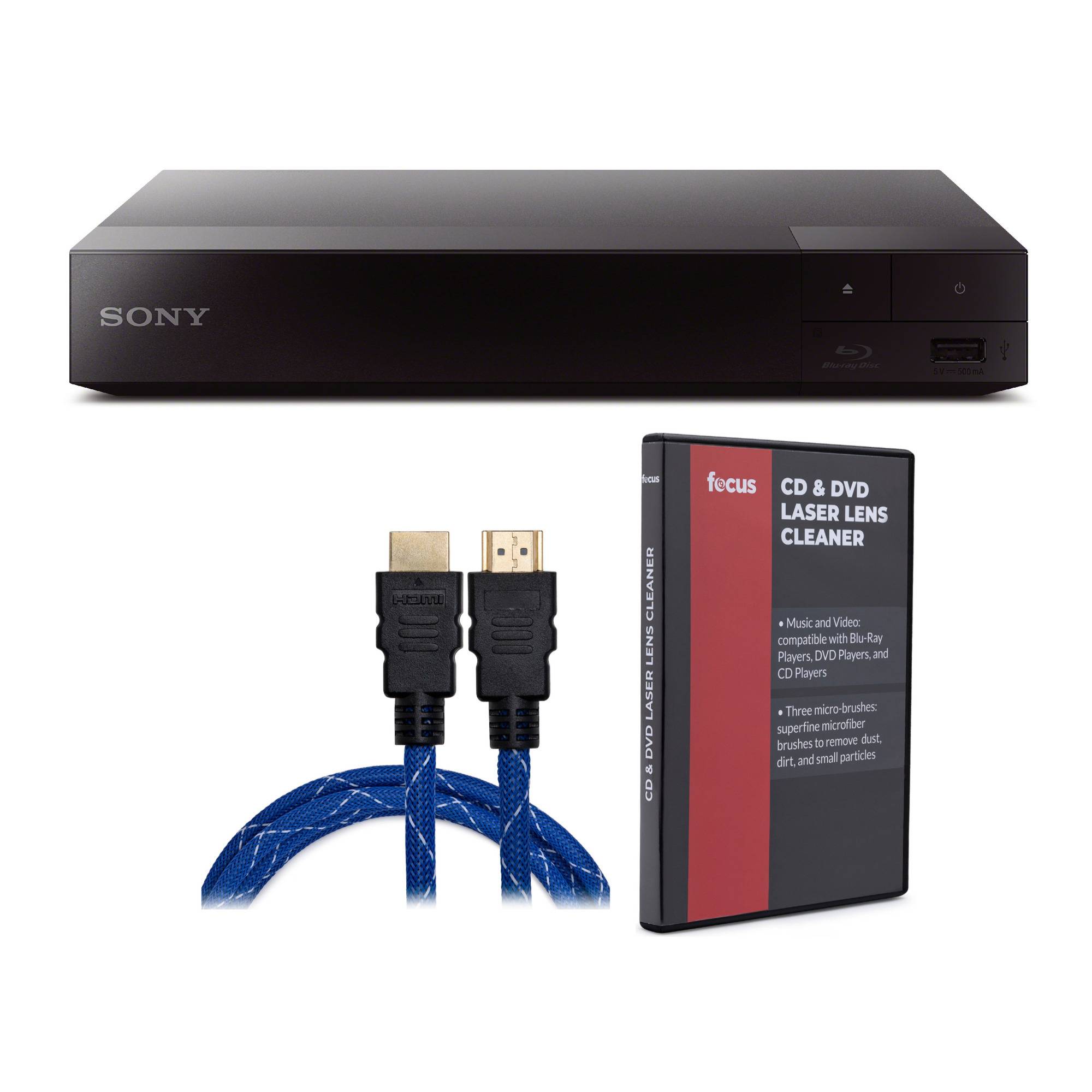 Sony Streaming Blu-ray Disc Player with Wi-Fi (2016 Model) with Lens Cleaner and HDMI Cable