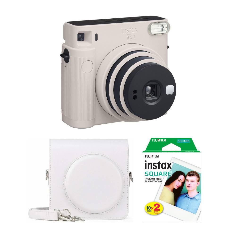 Fujifilm Instax Square SQ1 Instant Camera Starter Set with Film and Case (Chalk White)