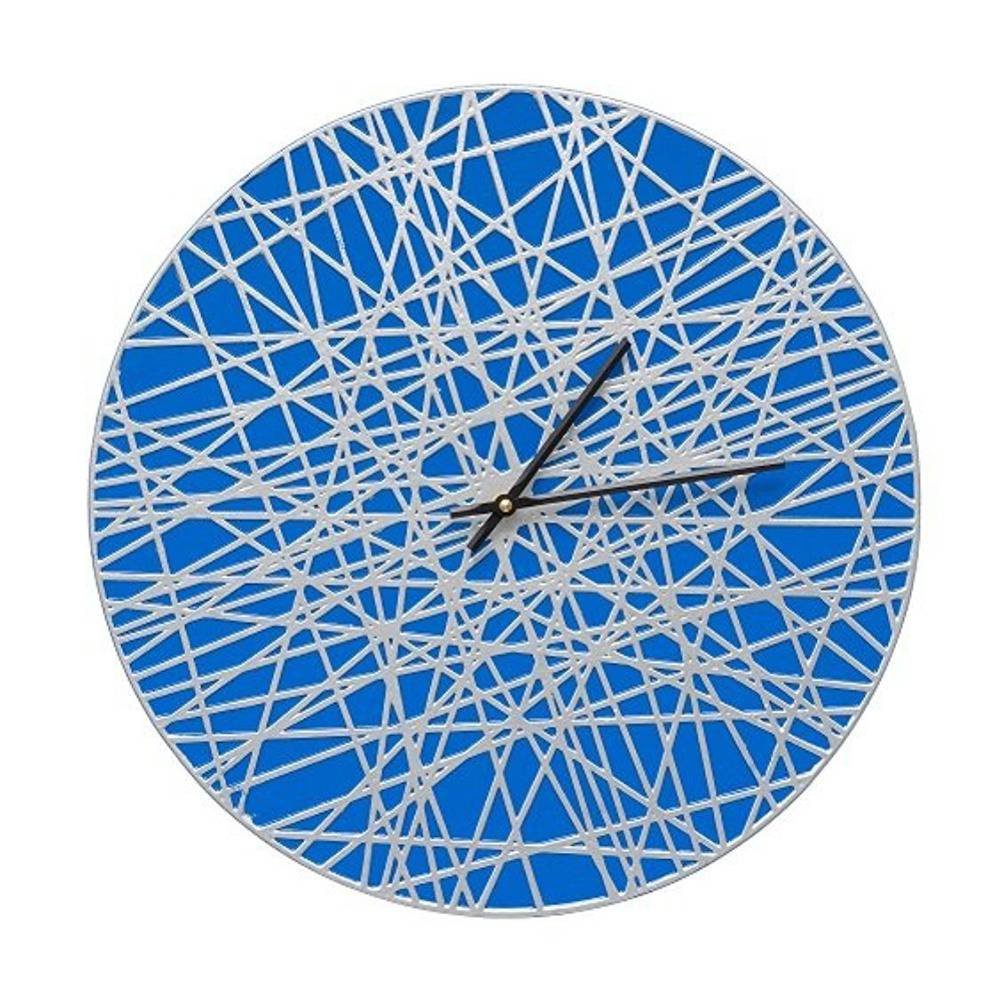 Whitehall Banded 16 inch Indoor Outdoor Wall Clock (Dark Blue/Silver)