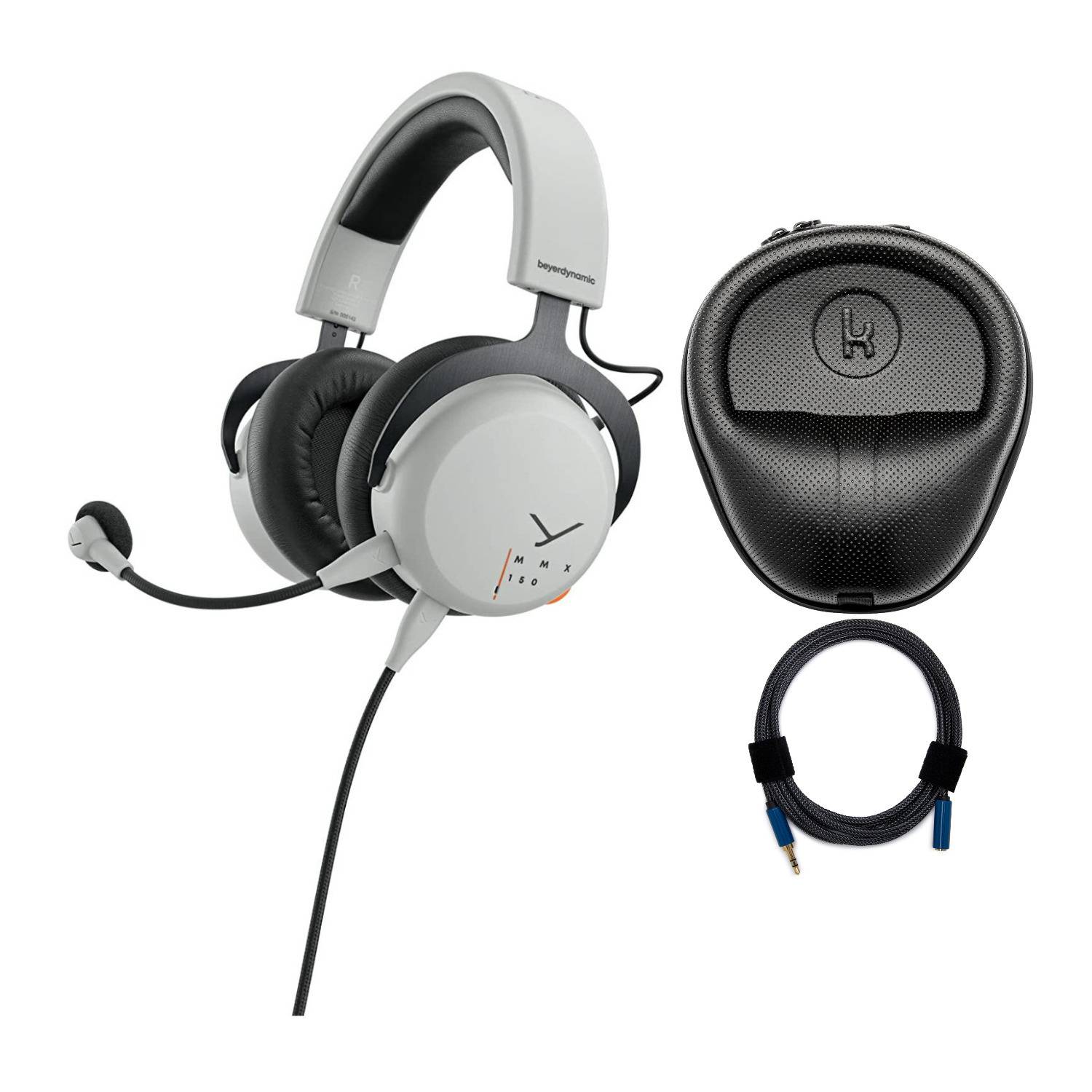 Beyerdynamic MMX 150 Gray Gaming Headset with Headphone Case (Medium) and Audio Adapter Cable