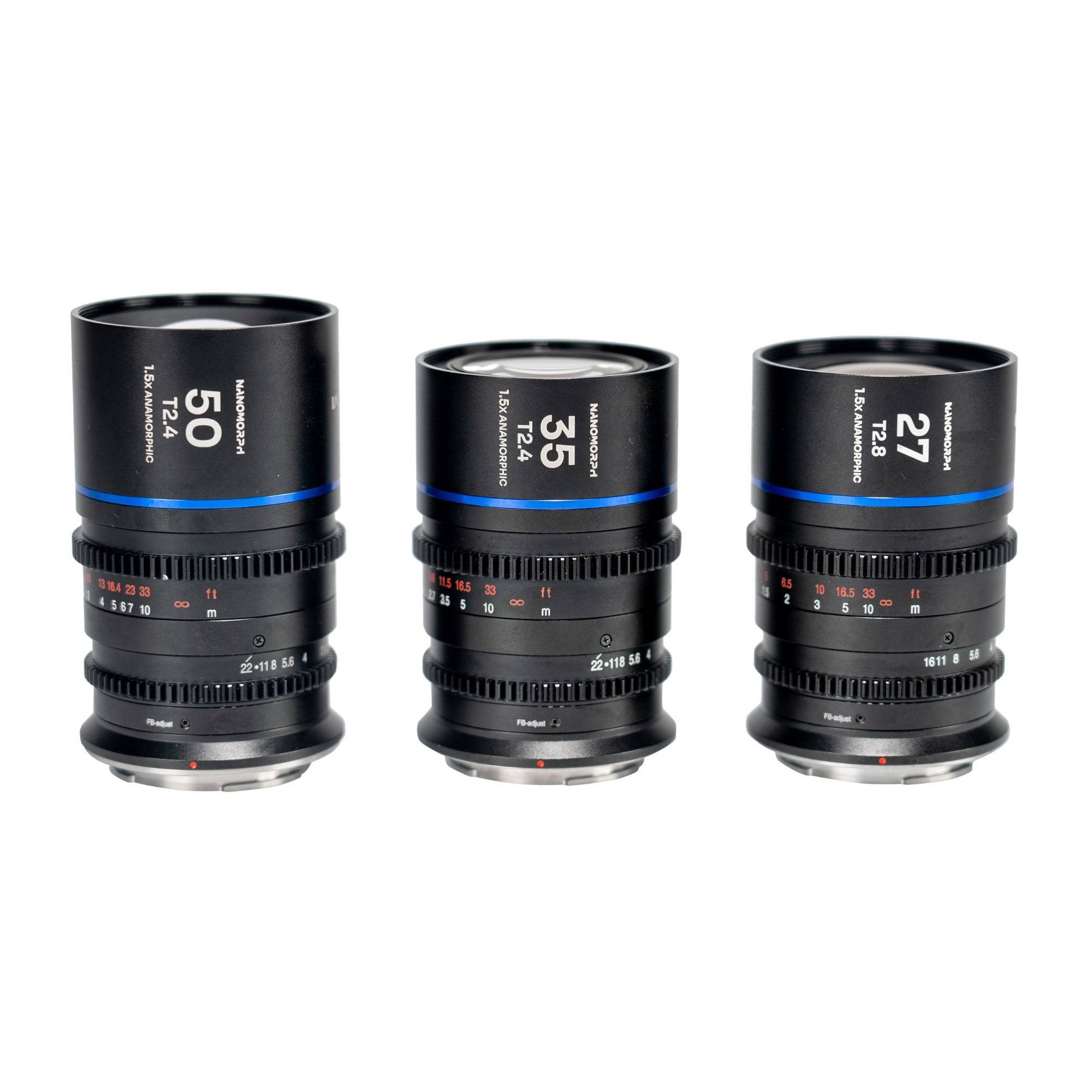 Laowa Nanomorph S35 Prime 3-Lens Bundle (Blue) for Sony E Mount