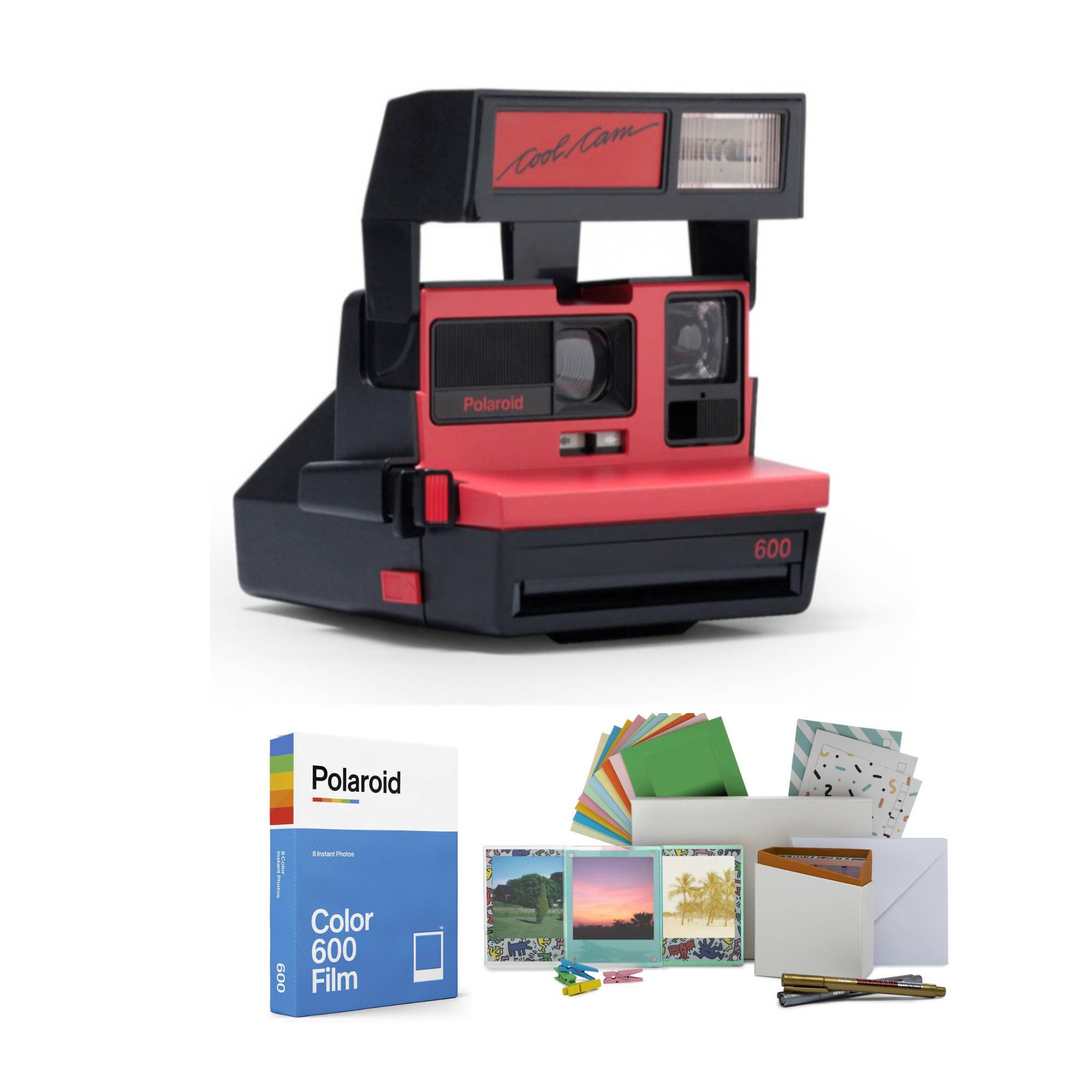 Polaroid Originals 600 Cool Cam Instant Film Camera (Red) with Color Instant Film and Film Kit