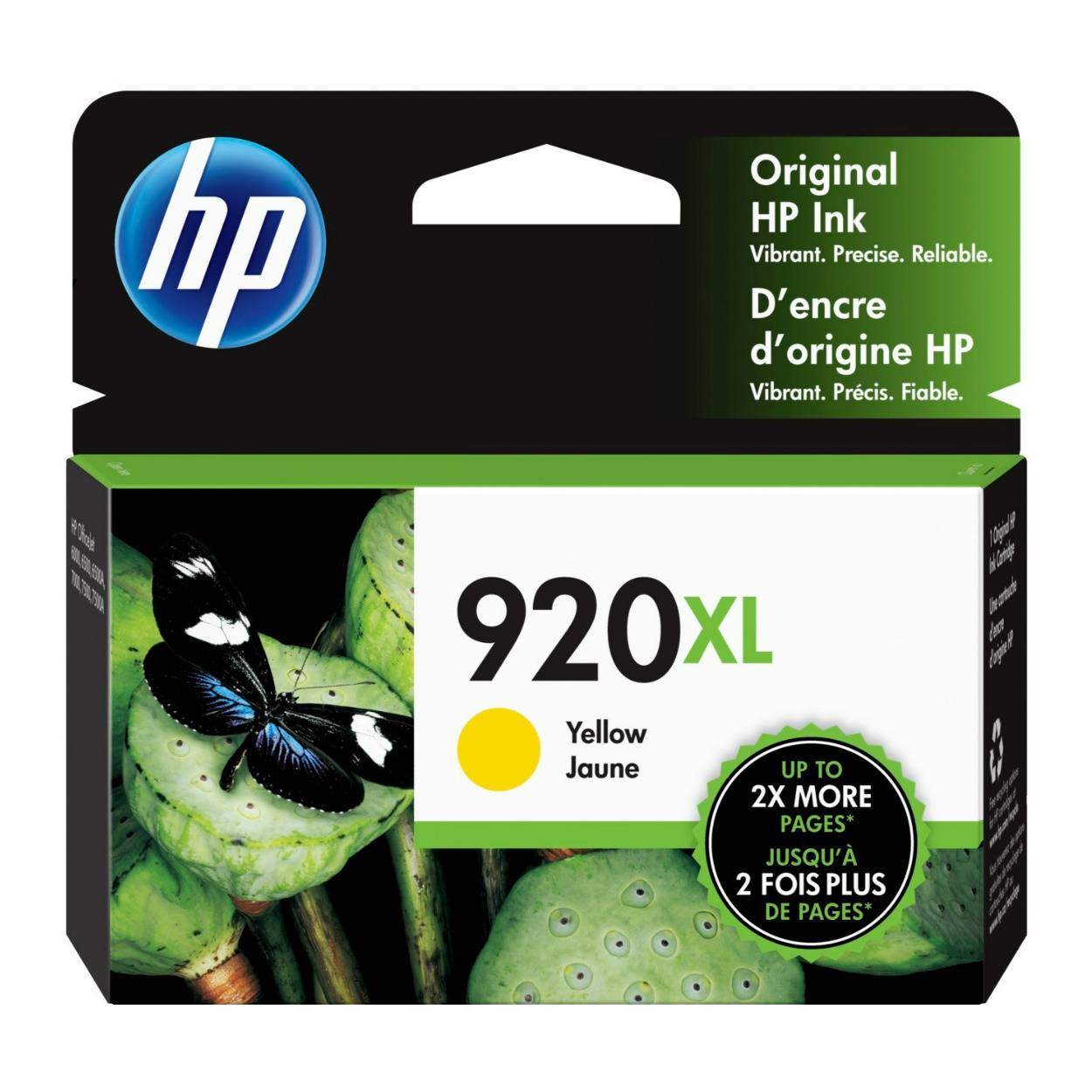 HP 920XL High Yield, Fade-Resistant, and Vivid Color Yellow Original Ink Cartridge (700 Pages)
