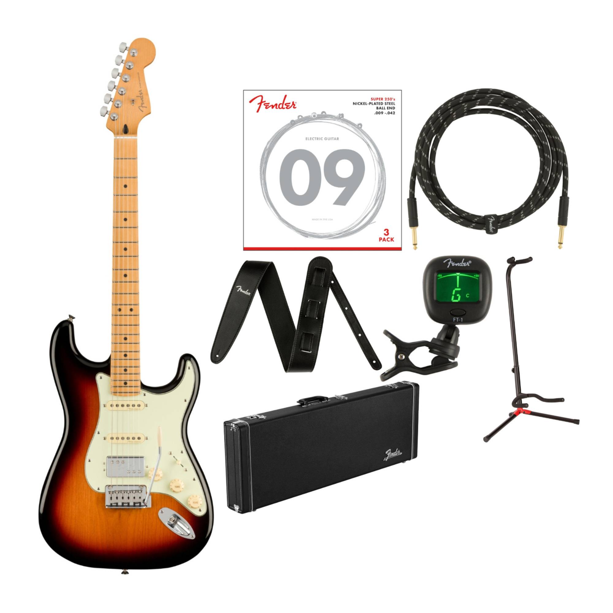 Fender Player Plus Stratocaster HSS 6-String Electric Guitar (Right-Hand, 3-Color Sunburst) Bundle
