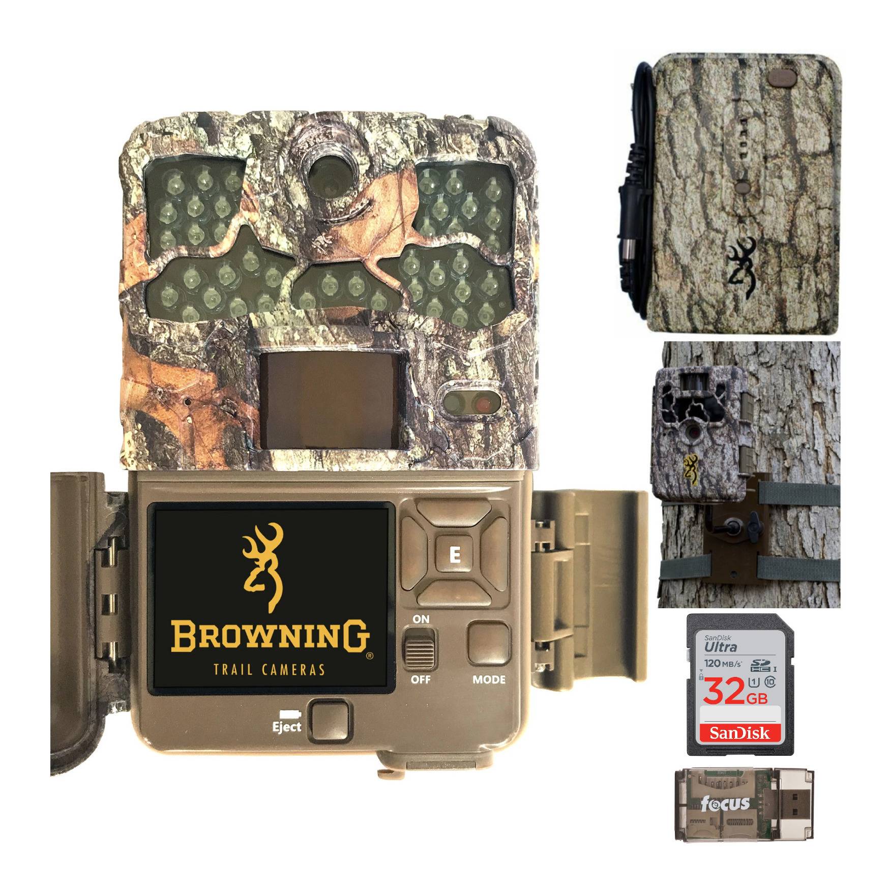 Browning Trail Cameras 20MP Recon Force Edge Trail Camera Power Pack Bundle