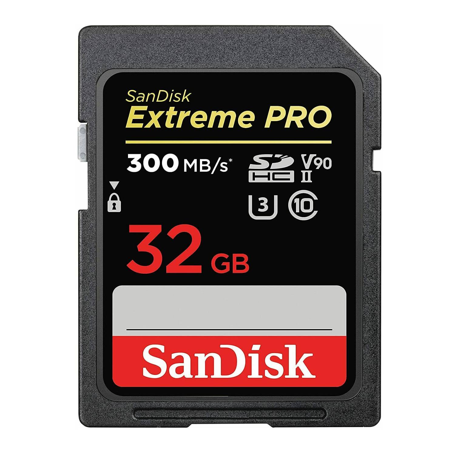 SanDisk 32GB Extreme PRO UHS-II V90 SDHC Memory Card (300MB/s)