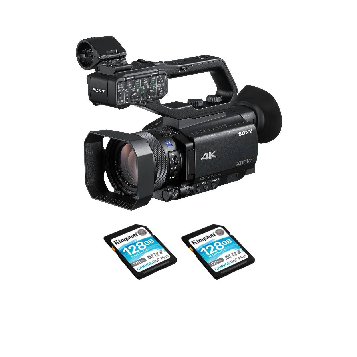 Sony PXW-Z90V Compact XDCAM Camcorder with 128GB SDXC Memory Card (2-Pack)