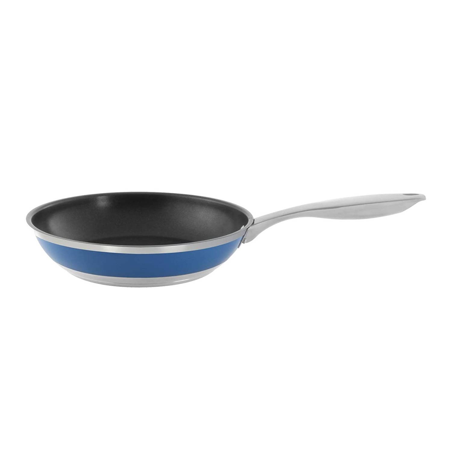 Chantal Stripes 10-Inch Nonstick Fry Pan with Blue Cove Band