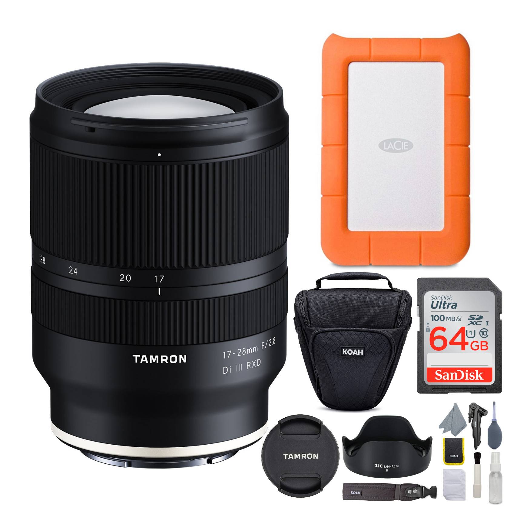 Tamron Di III RXD 17-28mm f/2.8 Lens Bundle with LaCie Hard Drive and Accessory