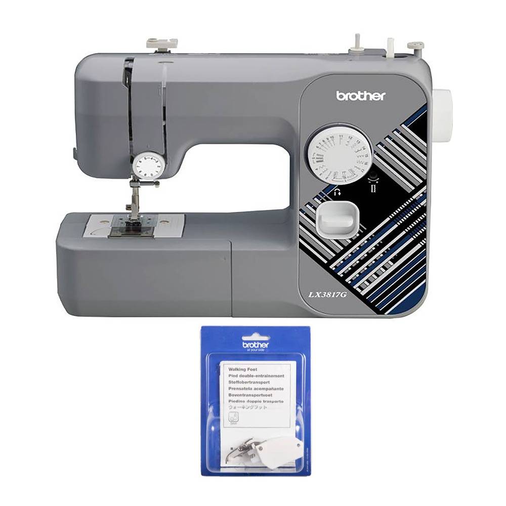 Brother RLX3817G 17 Stitch Sewing Machine with Walking Foot for Quilting and Sewing Multiple Layers