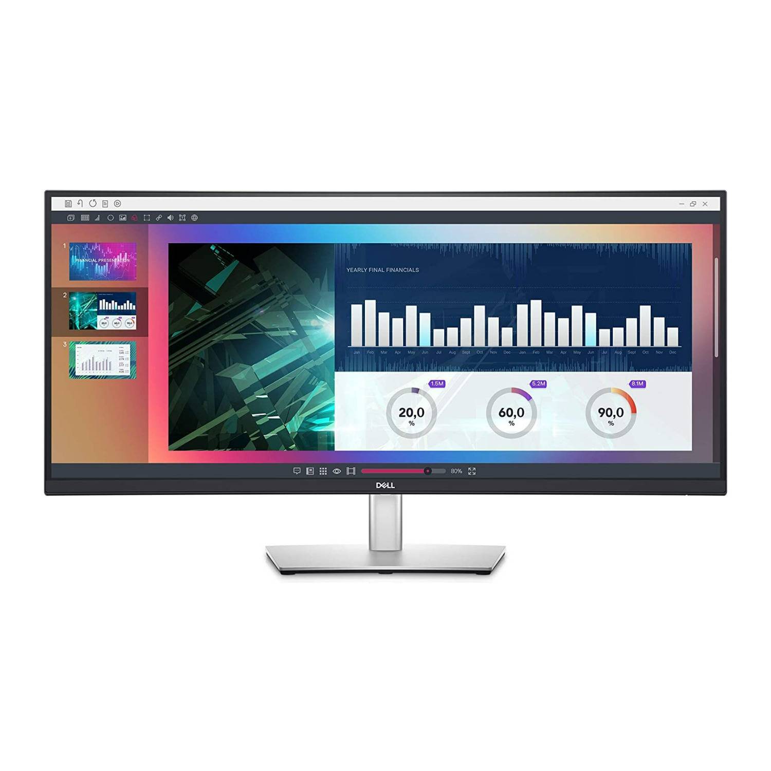 Dell P-Series P3421W 34-Inch Wide Quad High Definition Curved USB-C IPS Monitor (Black)