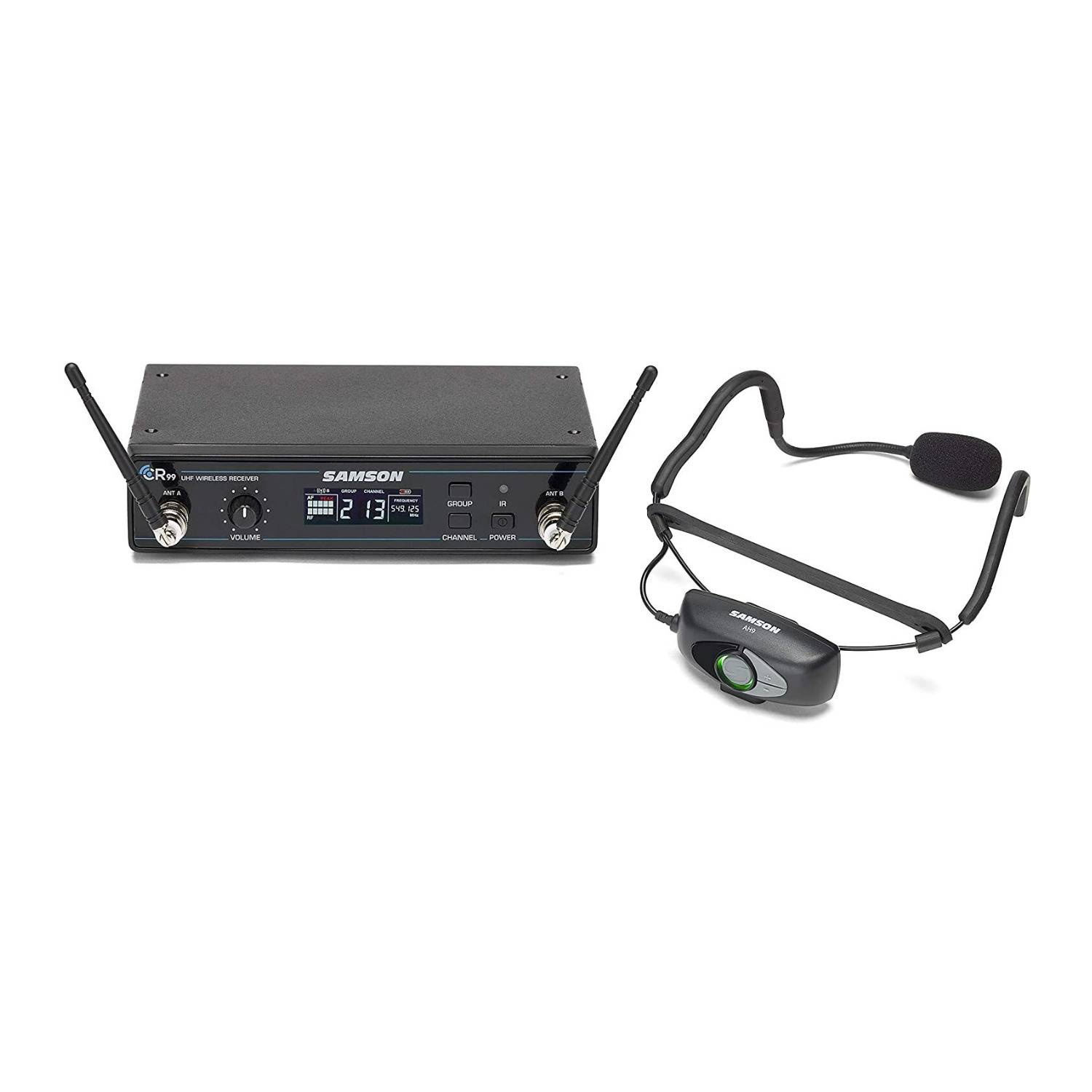 Samson SWC99AH9SQE-D AirLine 99 Wireless Fitness In-Ear Headset System (Black)