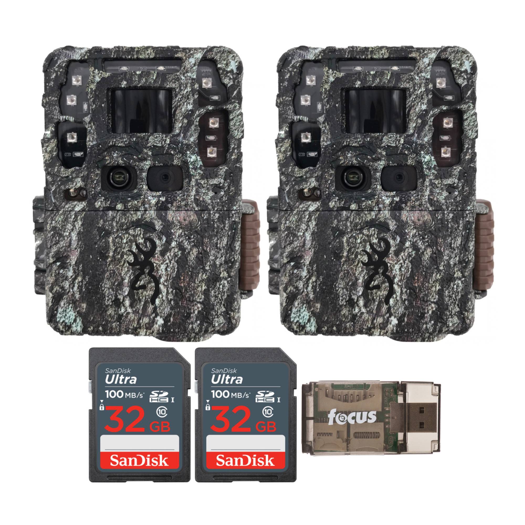 Browning Trail Camera Strike Force Pro DCL (2-Pack) with 32GB Memory Card (2-Pack) and Card Reader